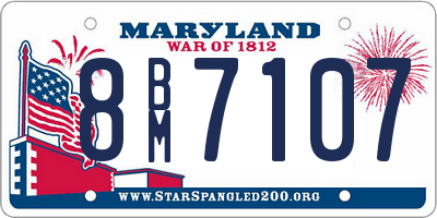 MD license plate 8BM7107