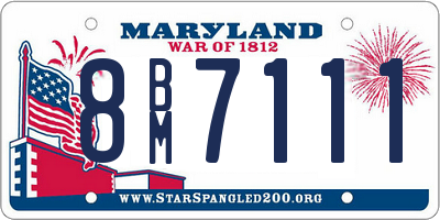 MD license plate 8BM7111