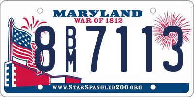 MD license plate 8BM7113