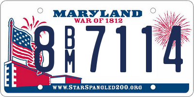 MD license plate 8BM7114