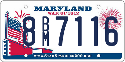 MD license plate 8BM7116