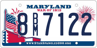 MD license plate 8BM7122