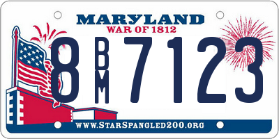 MD license plate 8BM7123