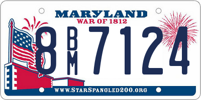 MD license plate 8BM7124