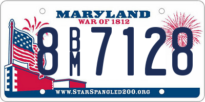 MD license plate 8BM7128