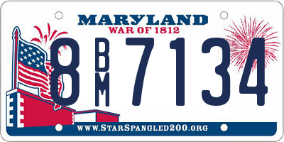 MD license plate 8BM7134