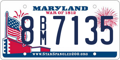 MD license plate 8BM7135