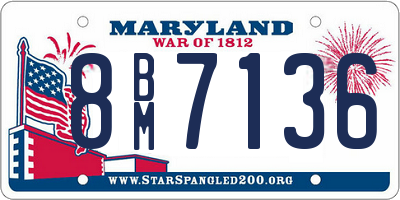 MD license plate 8BM7136