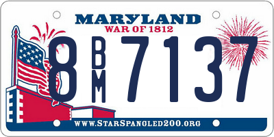 MD license plate 8BM7137