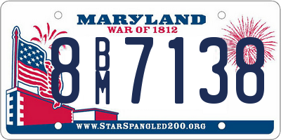 MD license plate 8BM7138