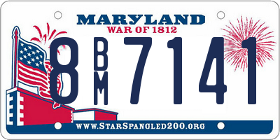 MD license plate 8BM7141