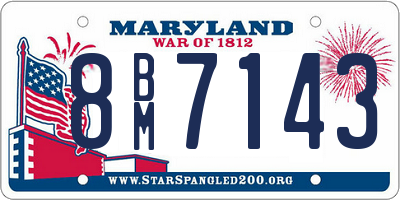 MD license plate 8BM7143