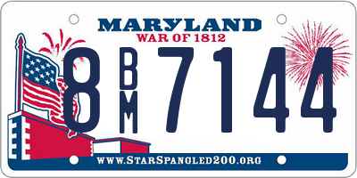 MD license plate 8BM7144