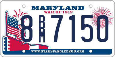 MD license plate 8BM7150