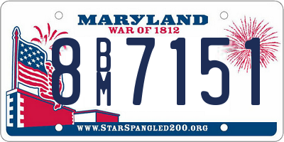 MD license plate 8BM7151