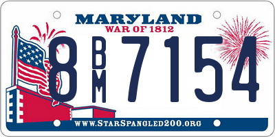 MD license plate 8BM7154