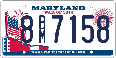 MD license plate 8BM7158