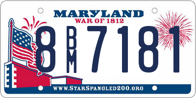 MD license plate 8BM7181