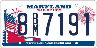 MD license plate 8BM7191