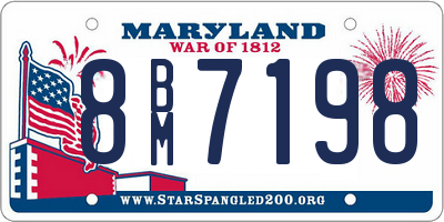 MD license plate 8BM7198