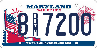 MD license plate 8BM7200