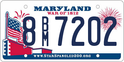 MD license plate 8BM7202