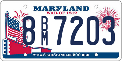 MD license plate 8BM7203