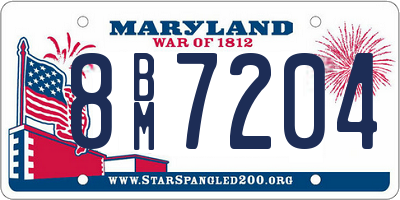 MD license plate 8BM7204