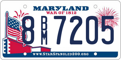 MD license plate 8BM7205