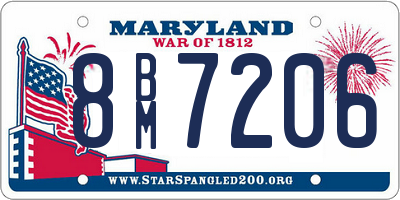 MD license plate 8BM7206