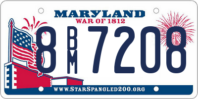 MD license plate 8BM7208