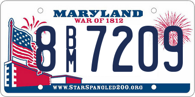 MD license plate 8BM7209