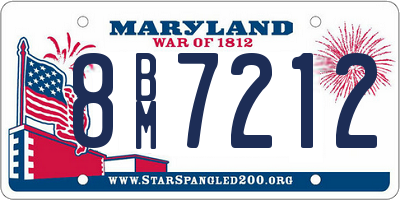 MD license plate 8BM7212