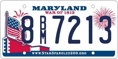 MD license plate 8BM7213