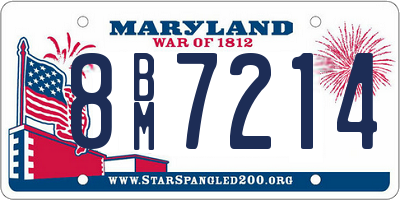 MD license plate 8BM7214