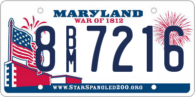 MD license plate 8BM7216