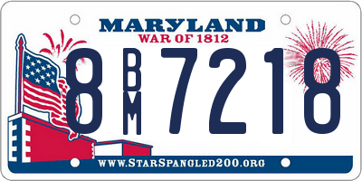 MD license plate 8BM7218