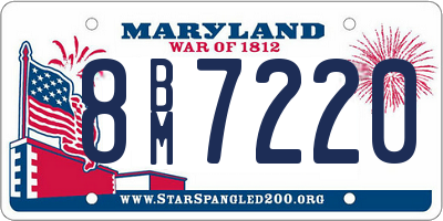 MD license plate 8BM7220