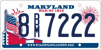 MD license plate 8BM7222