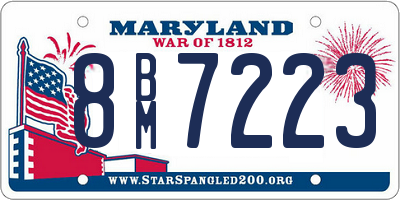 MD license plate 8BM7223