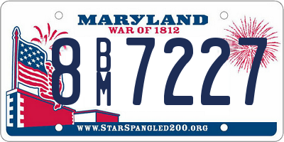 MD license plate 8BM7227