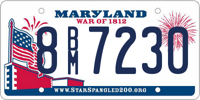 MD license plate 8BM7230