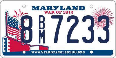 MD license plate 8BM7233