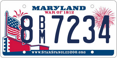 MD license plate 8BM7234