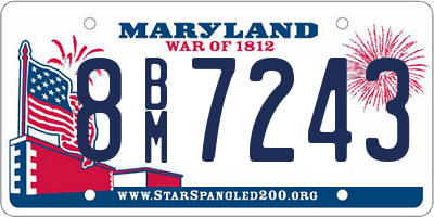 MD license plate 8BM7243