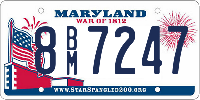 MD license plate 8BM7247