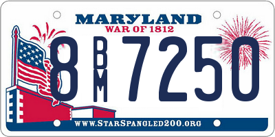 MD license plate 8BM7250