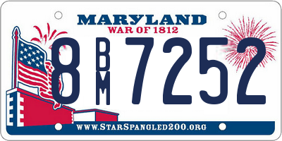 MD license plate 8BM7252