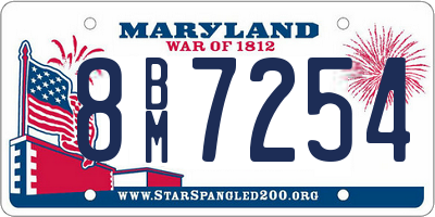 MD license plate 8BM7254