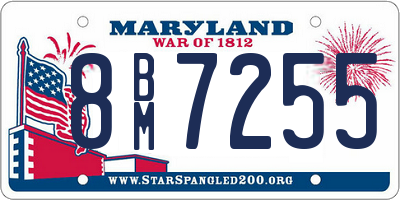 MD license plate 8BM7255